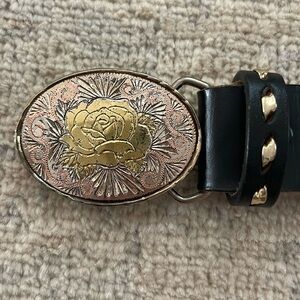 Vintage Jill Stuart Western Tooled Leather Belt